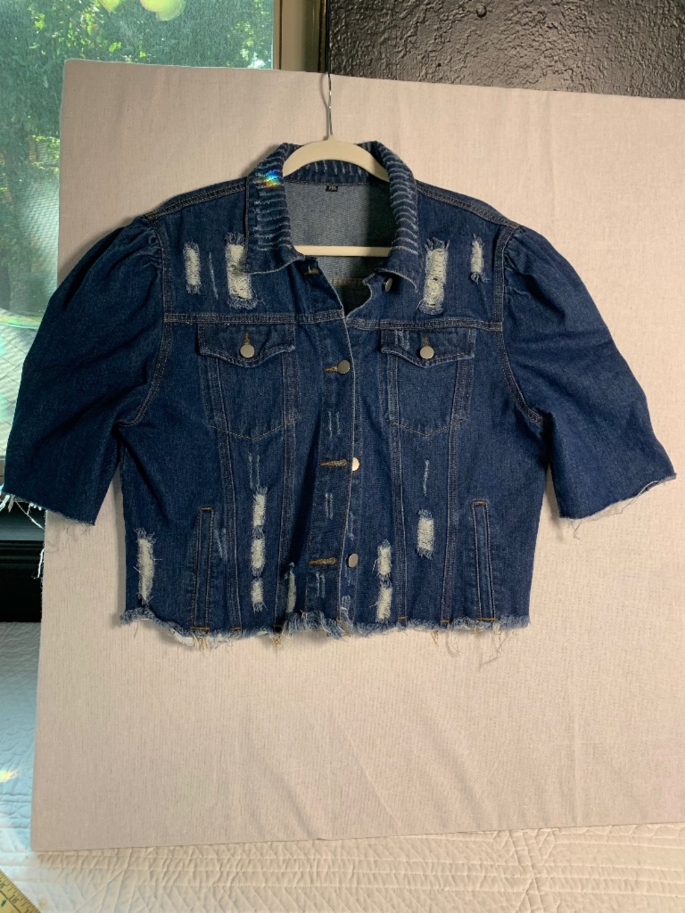 Denim Cropped TOP or jacket-wear over tanks or sundresses or as top XXL